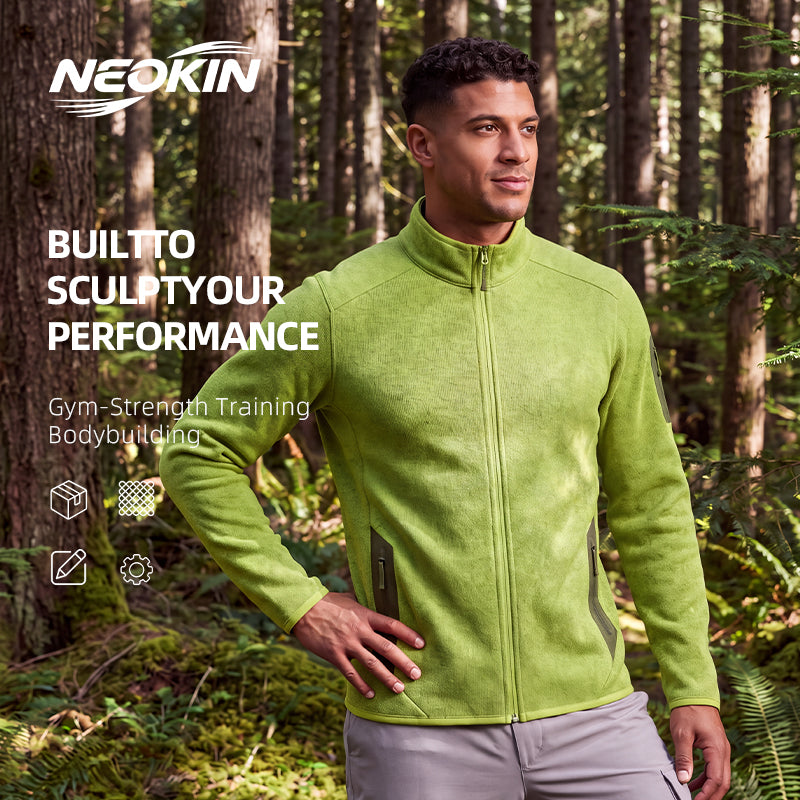 NEOKIN Men's Stand Collar Fleece Jacket Manufacturer | Warm Full Zip Training Jacket