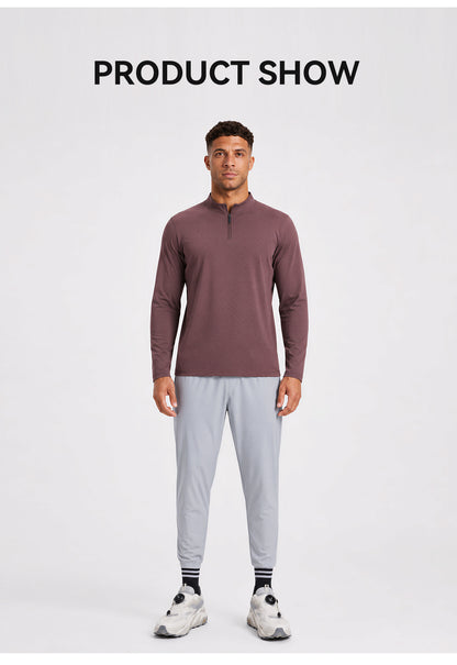 Neokin Custom Men's Quarter Zip Sports Shirt Manufacturer | Stretch Long Sleeve Training Top