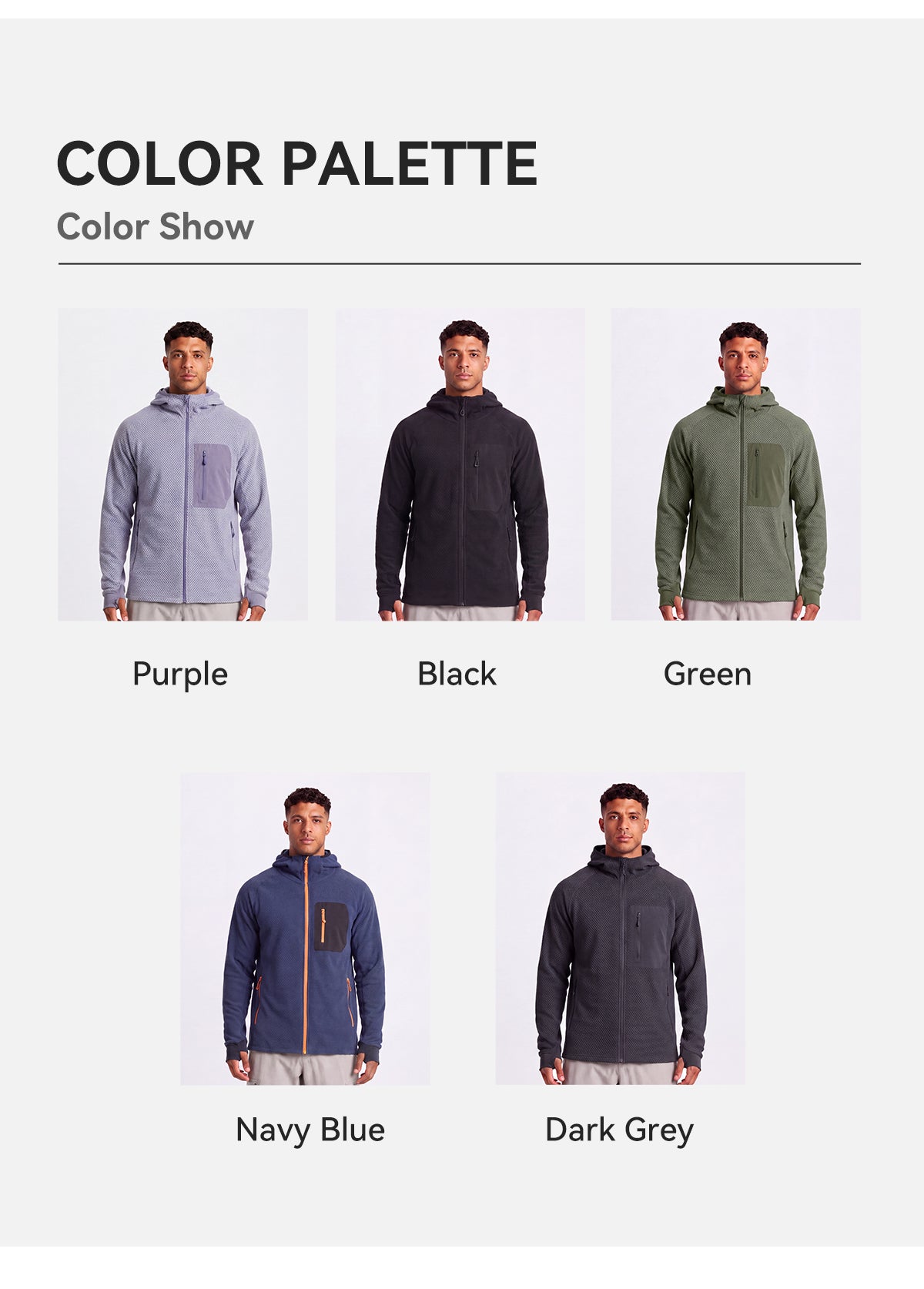 NEOKIN Custom Men's Full Zip Fleece Jacket Manufacturer | Warm Hooded Sports Jacket