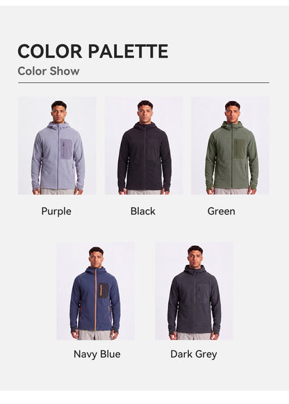 NEOKIN Custom Men's Full Zip Fleece Jacket Manufacturer | Warm Hooded Sports Jacket