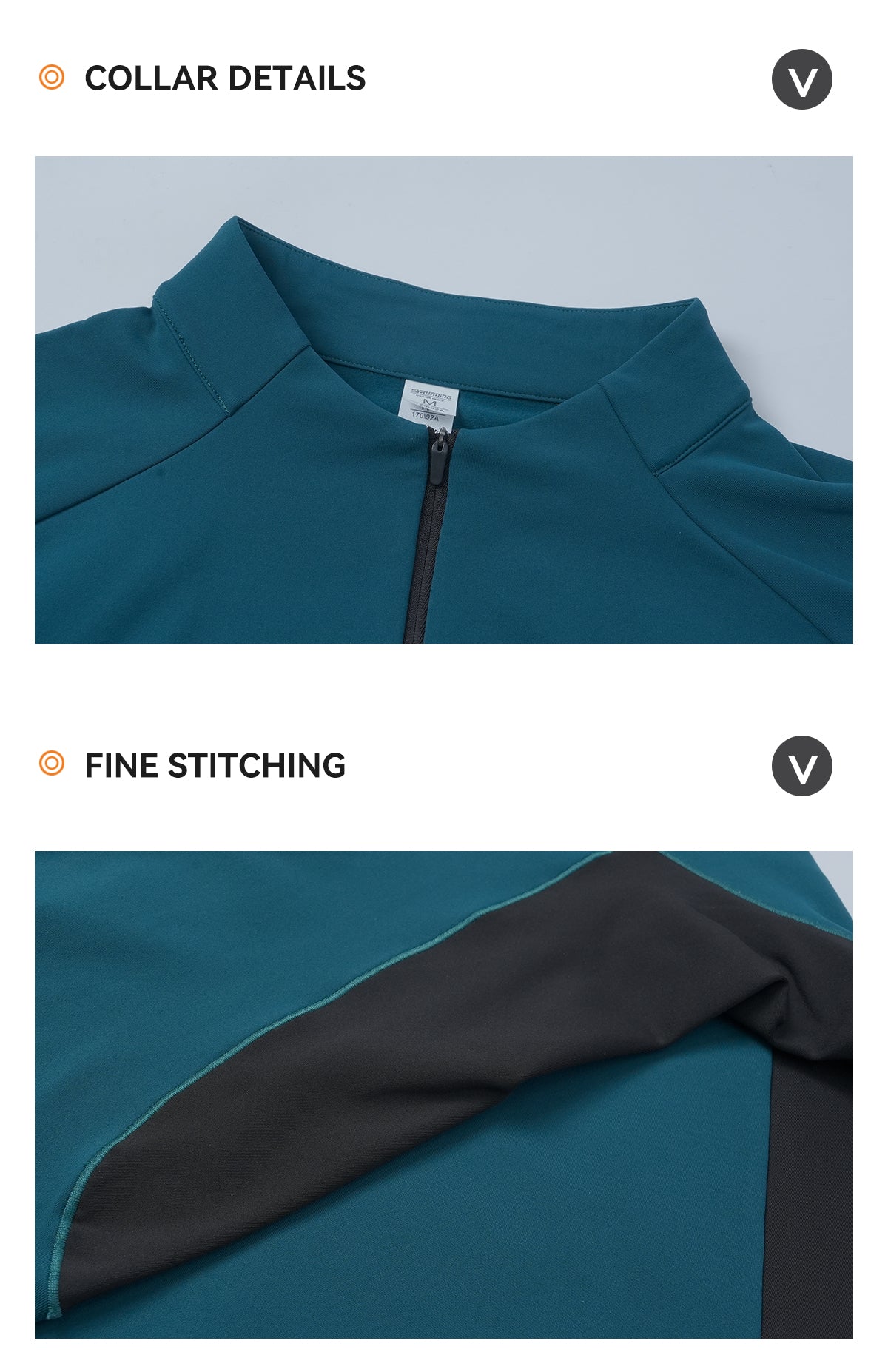 NEOKIN Men's Brushed Quarter Zip Training Top | Stretch Moisture Wicking Sports Shirt