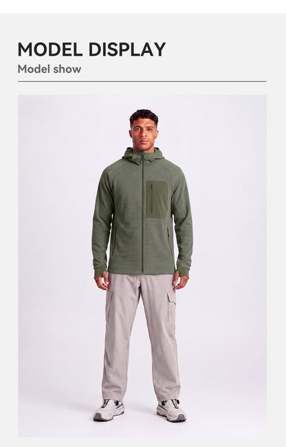 NEOKIN Custom Men's Full Zip Fleece Jacket Manufacturer | Warm Hooded Sports Jacket