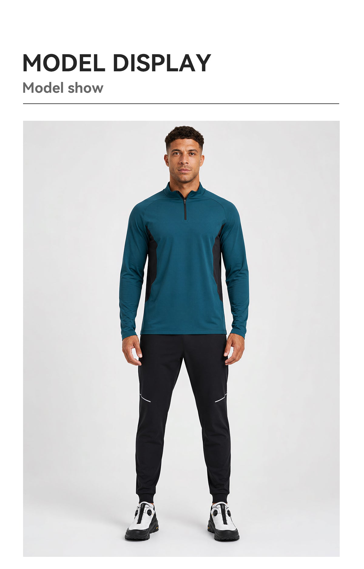 NEOKIN Men's Brushed Quarter Zip Training Top | Stretch Moisture Wicking Sports Shirt