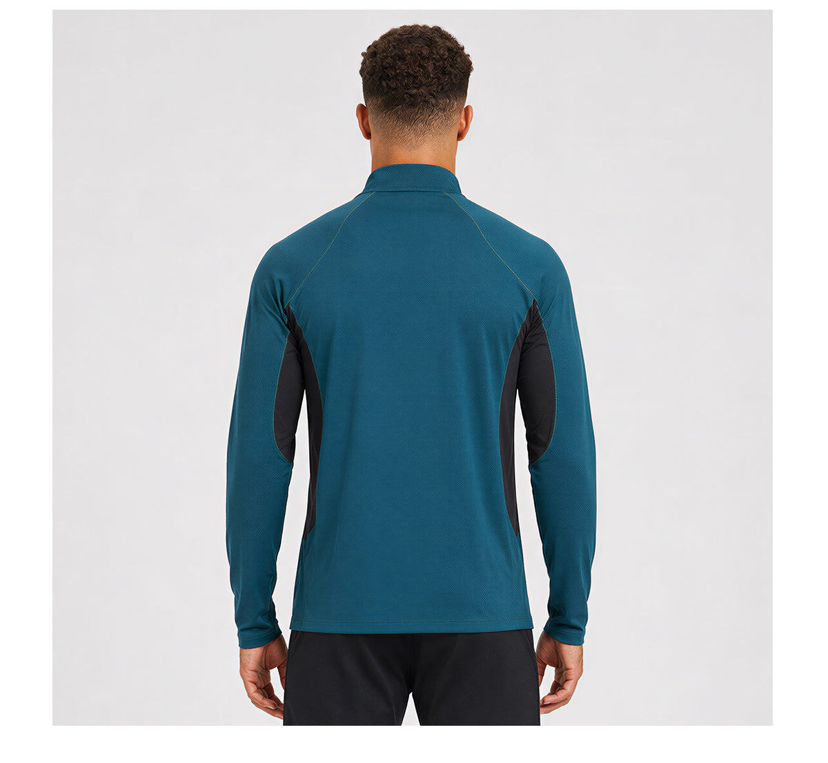 NEOKIN Men's Brushed Quarter Zip Training Top | Stretch Moisture Wicking Sports Shirt