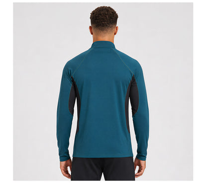 NEOKIN Men's Brushed Quarter Zip Training Top | Stretch Moisture Wicking Sports Shirt