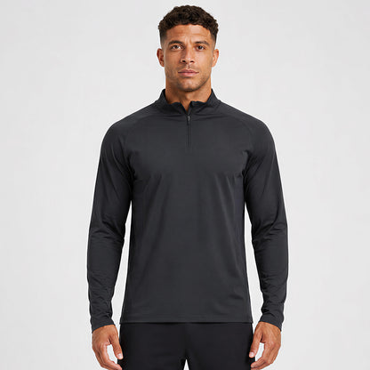 NEOKIN Men's Brushed Quarter Zip Training Top | Stretch Moisture Wicking Sports Shirt