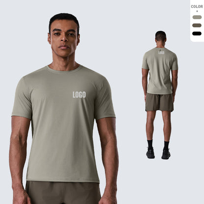 Custom Men’s Cooling Stretch Active Reflective Heat Transfer Running Wear T-Shirt