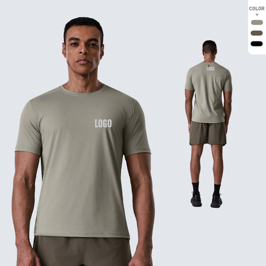 Custom Men’s Cooling Stretch Active Reflective Heat Transfer Running Wear T-Shirt