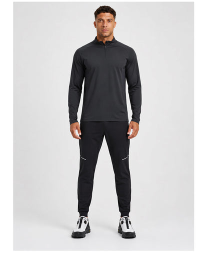 NEOKIN Men's Brushed Quarter Zip Training Top | Stretch Moisture Wicking Sports Shirt