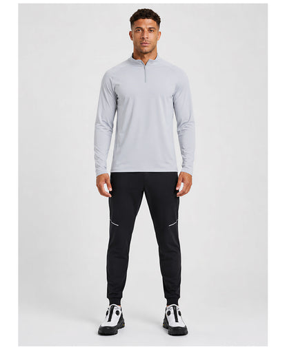 NEOKIN Men's Brushed Quarter Zip Training Top | Stretch Moisture Wicking Sports Shirt