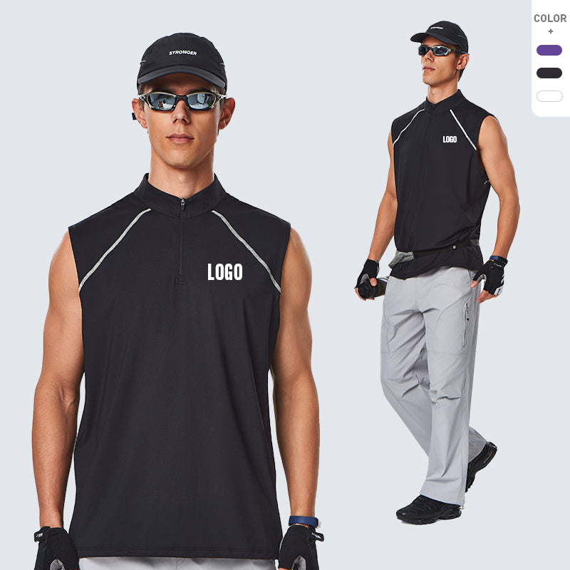 NEOKIN Men’s Oversized Half-Zip Sleeveless Active Vest