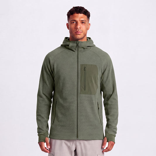 NEOKIN Custom Men's Full Zip Fleece Jacket Manufacturer | Warm Hooded Sports Jacket