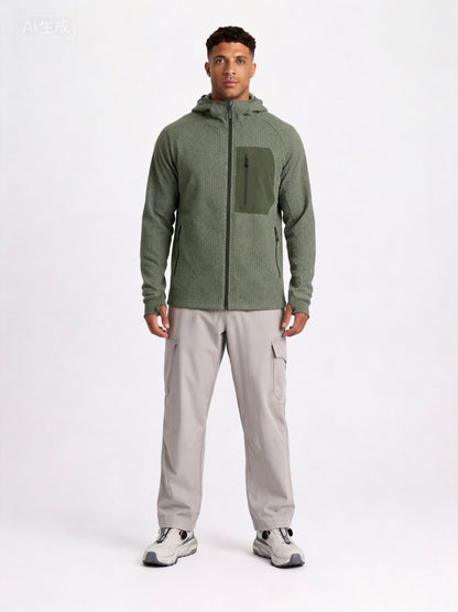 NEOKIN Custom Men's Full Zip Fleece Jacket Manufacturer | Warm Hooded Sports Jacket