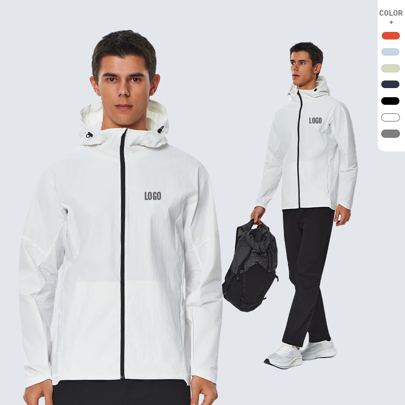 NEOKIN Men Lightweight Windbreaker Cycling White High Quality Men Sport Running Gym Wear Jacket