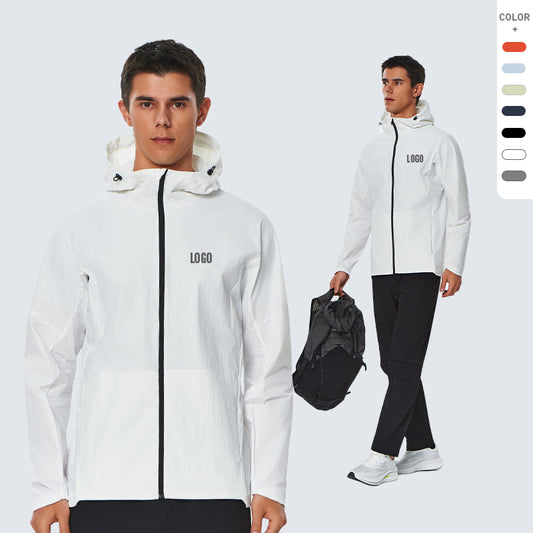 NEOKIN Men Lightweight Windbreaker Cycling White High Quality Men Sport Running Gym Wear Jacket