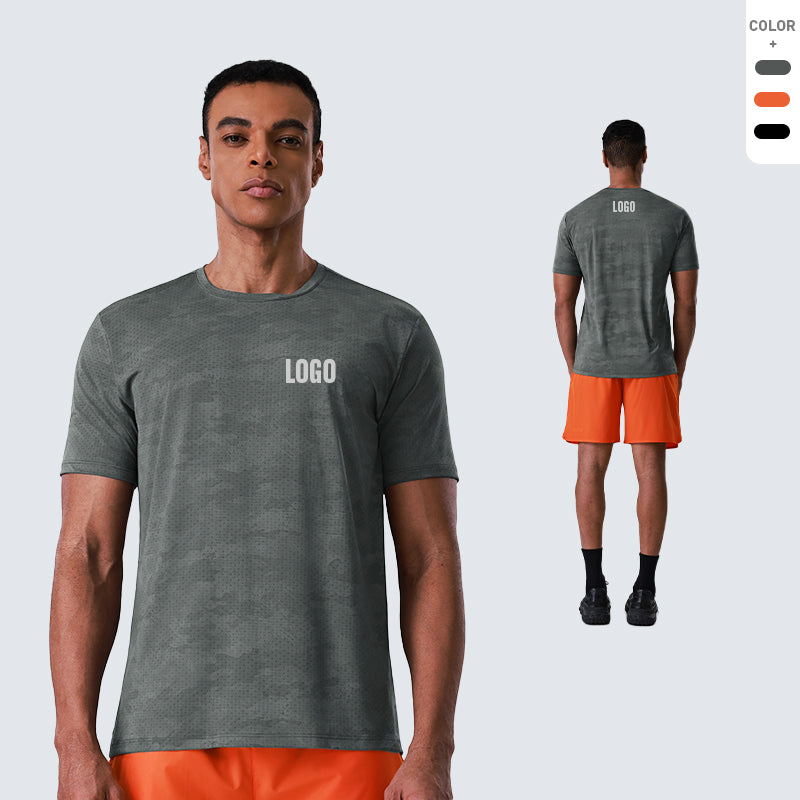 NEOKIN Custom Men’s Cooling Jacquard Active Roller Printing & Wrinkle T-Shirt