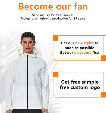 NEOKIN Men Lightweight Windbreaker Cycling White High Quality Men Sport Running Gym Wear Jacket
