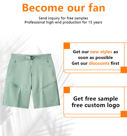 NEOKIN Custom Men’s Quick-Dry Woven Golf Shorts with Adjustable Belt and Zipper Pockets