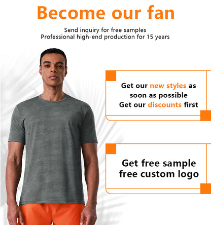 NEOKIN Custom Men’s Cooling Jacquard Active Roller Printing & Wrinkle T-Shirt