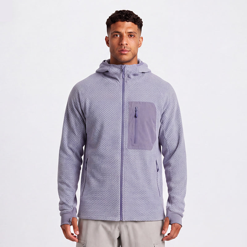 NEOKIN Custom Men's Full Zip Fleece Jacket Manufacturer | Warm Hooded Sports Jacket