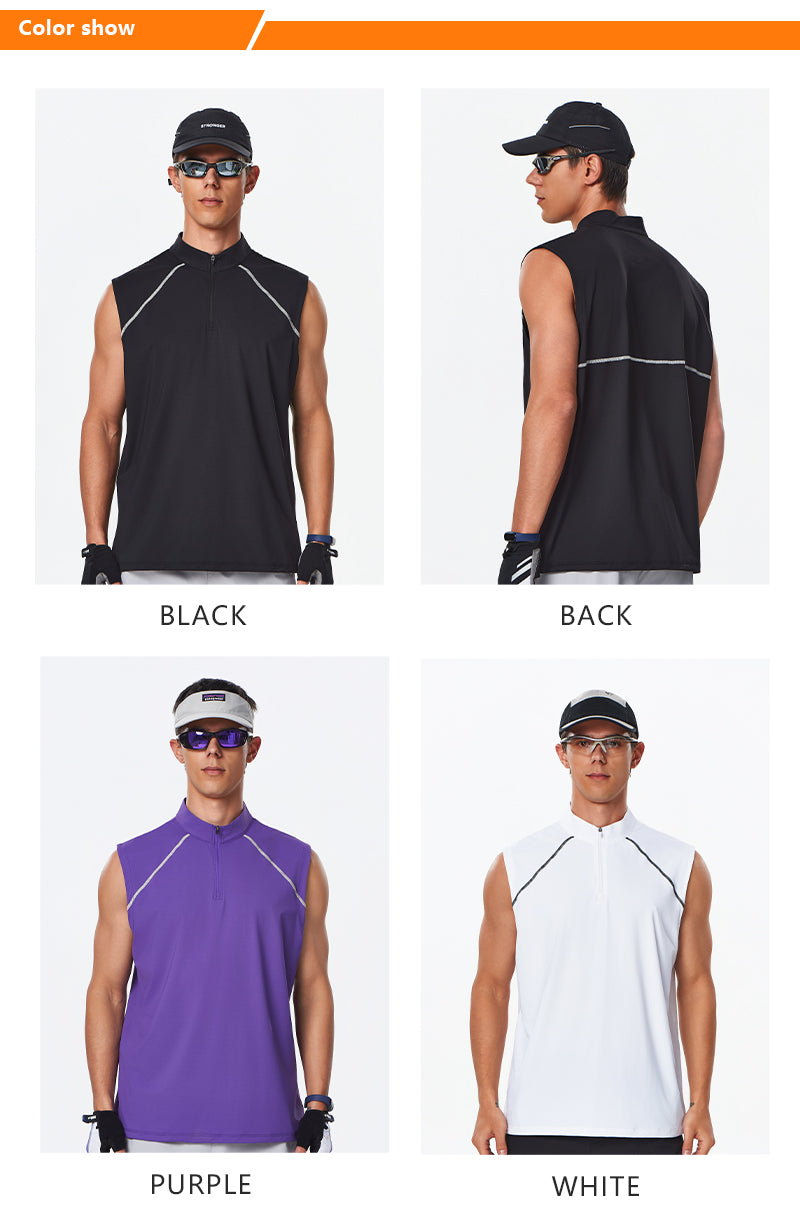 NEOKIN Men’s Oversized Half-Zip Sleeveless Active Vest
