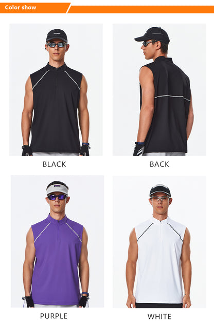 NEOKIN Men’s Oversized Half-Zip Sleeveless Active Vest