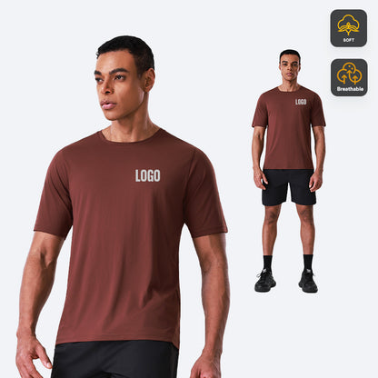 NEOKIN Custom Men’s Ultra-Light Quick-Dry T-Shirt with 3D Shoulder Cutting & Silicone Logo