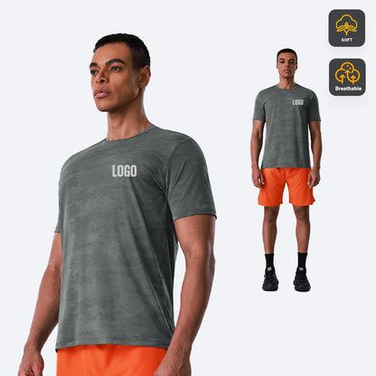 NEOKIN Custom Men’s Cooling Jacquard Active Roller Printing & Wrinkle T-Shirt