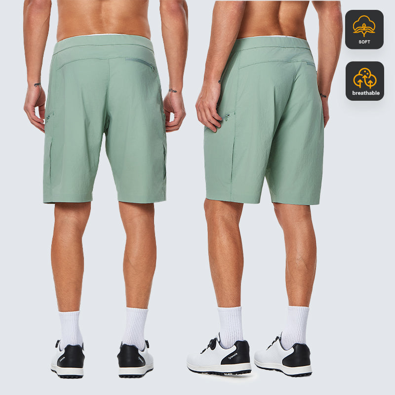 NEOKIN Custom Men’s Quick-Dry Woven Golf Shorts with Adjustable Belt and Zipper Pockets
