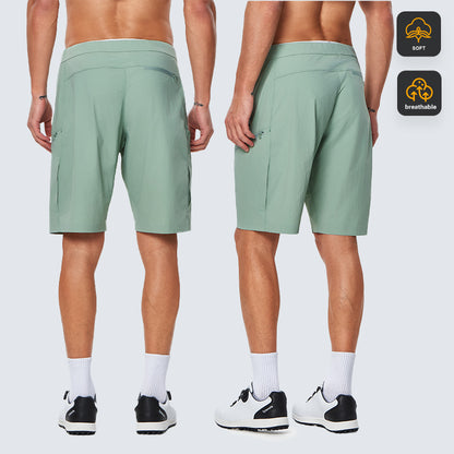 NEOKIN Custom Men’s Quick-Dry Woven Golf Shorts with Adjustable Belt and Zipper Pockets