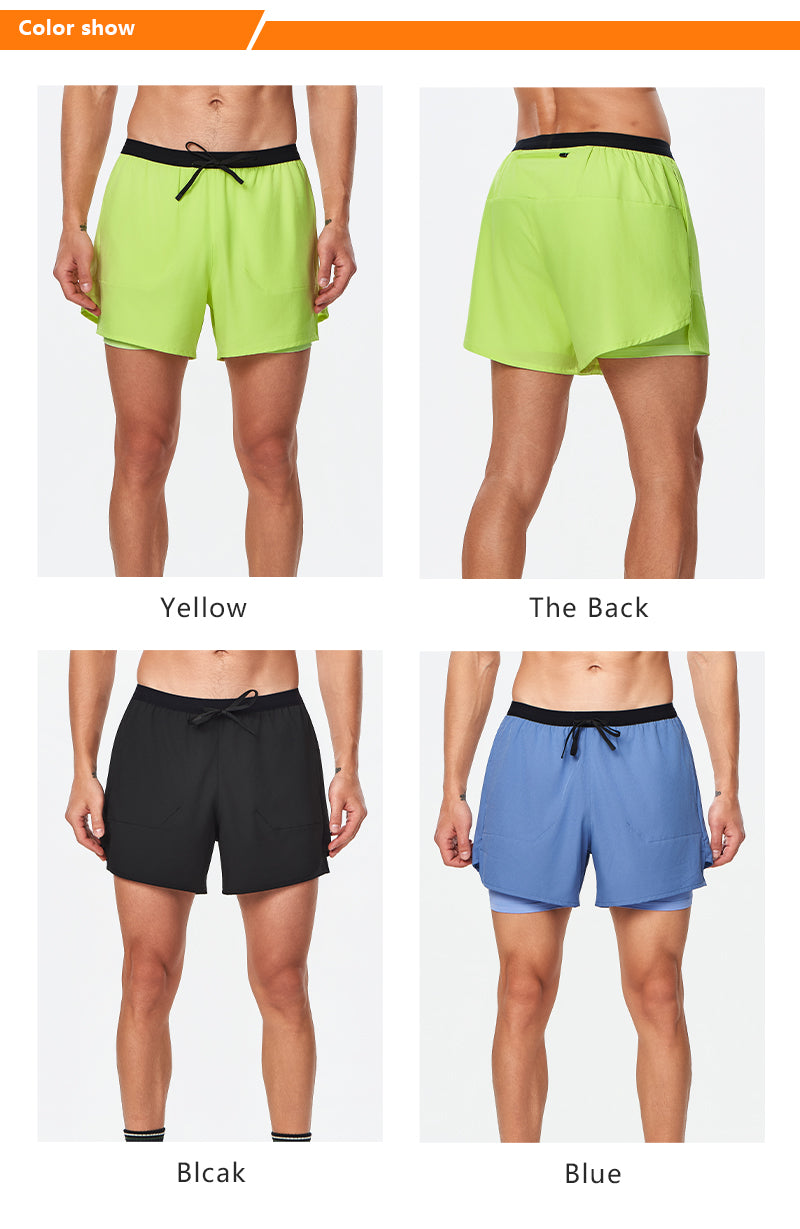 NEOKIN Wholesale Men’s Breathable 2-in-1 Training Shorts for Running, Fitness and Activewear