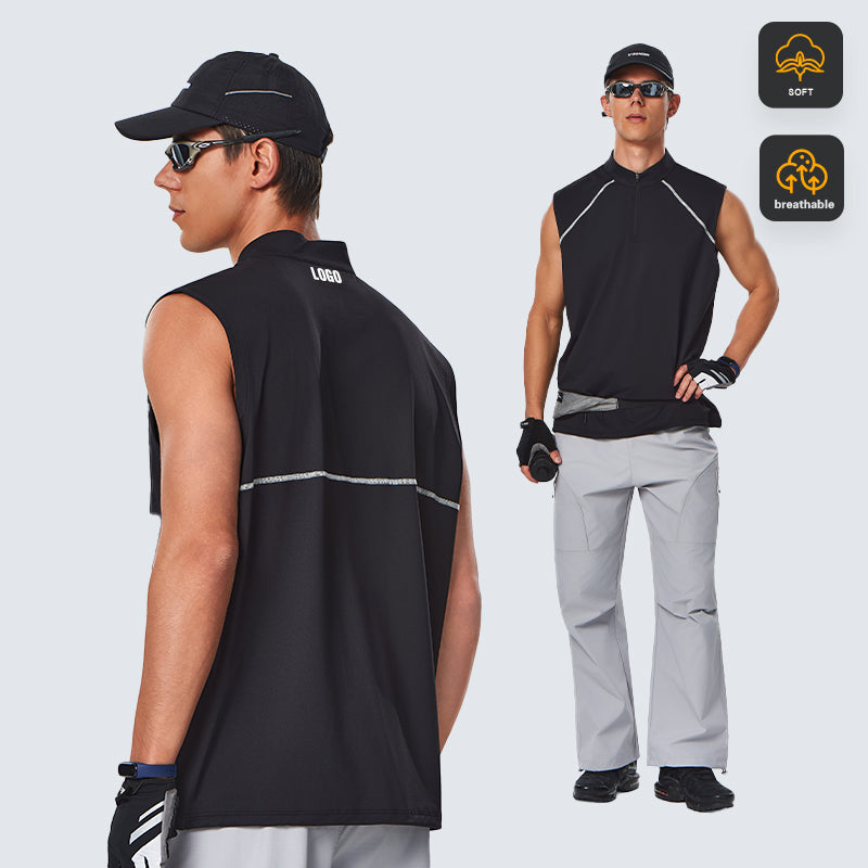 NEOKIN Men’s Oversized Half-Zip Sleeveless Active Vest
