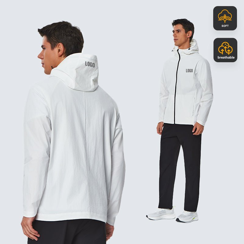 NEOKIN Men Lightweight Windbreaker Cycling White High Quality Men Sport Running Gym Wear Jacket