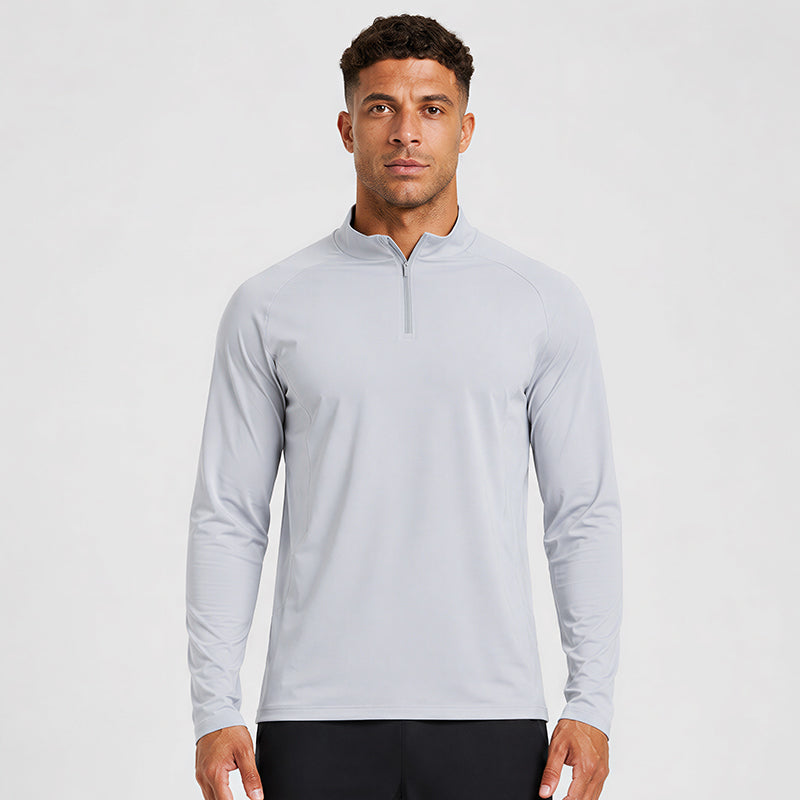 NEOKIN Men's Brushed Quarter Zip Training Top | Stretch Moisture Wicking Sports Shirt