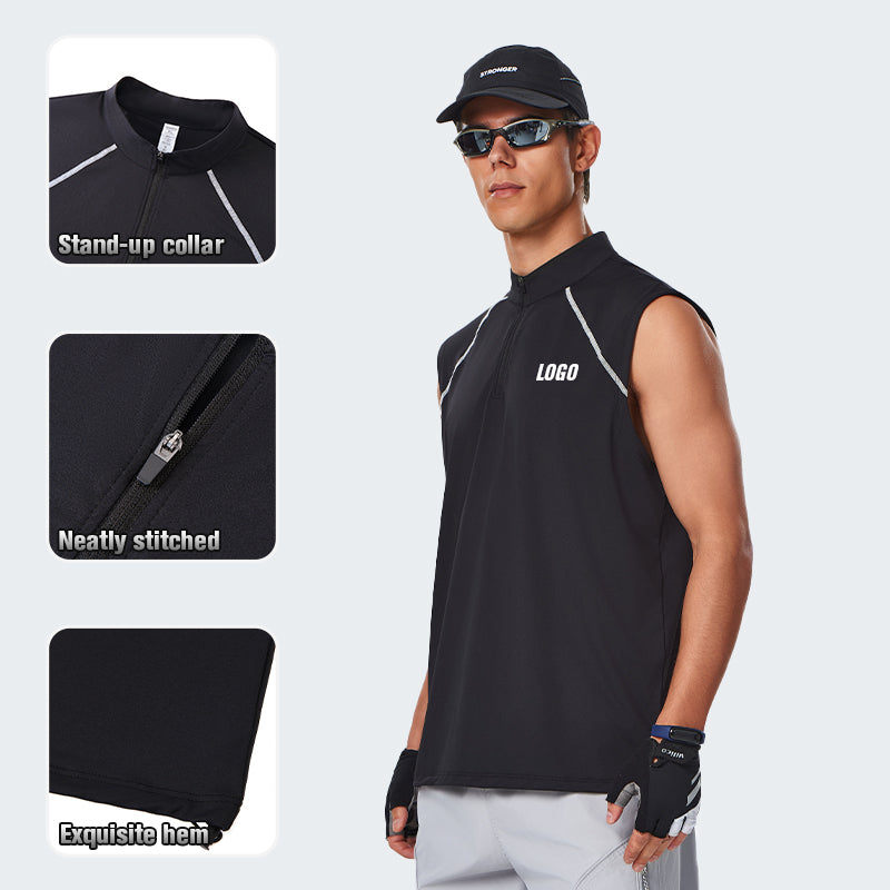 NEOKIN Men’s Oversized Half-Zip Sleeveless Active Vest