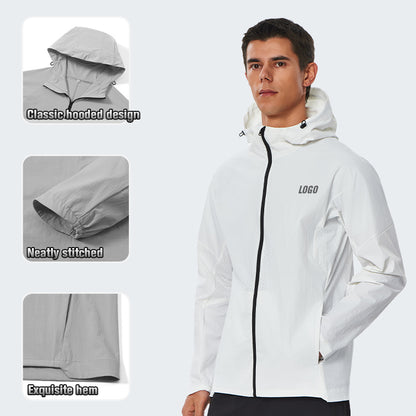 NEOKIN Men Lightweight Windbreaker Cycling White High Quality Men Sport Running Gym Wear Jacket