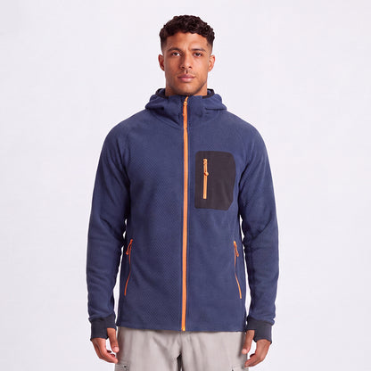 NEOKIN Custom Men's Full Zip Fleece Jacket Manufacturer | Warm Hooded Sports Jacket