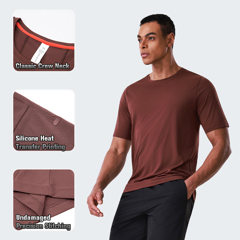 NEOKIN Custom Men’s Ultra-Light Quick-Dry T-Shirt with 3D Shoulder Cutting & Silicone Logo