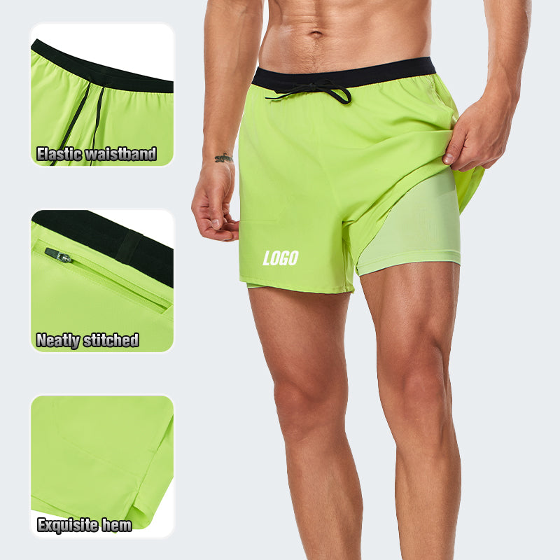 NEOKIN Wholesale Men’s Breathable 2-in-1 Training Shorts for Running, Fitness and Activewear