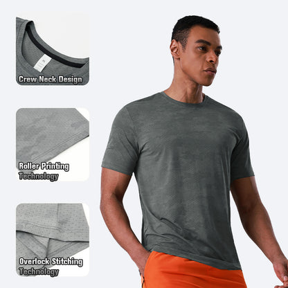 NEOKIN Custom Men’s Cooling Jacquard Active Roller Printing & Wrinkle T-Shirt