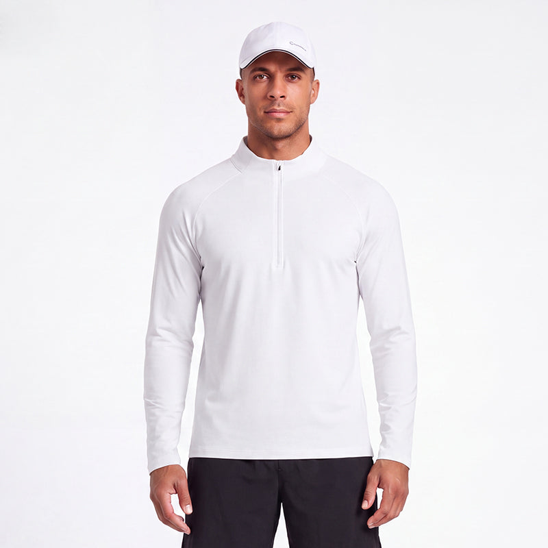 Men's UPF 50+ Quarter Zip Training Top Manufacturer | Long Sleeve Sports Shirt