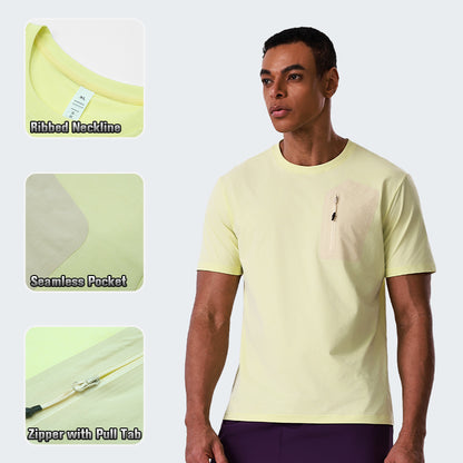 Custom Men’s Soft Polyester Quick-Dry T-Shirt with Seamless Pocket