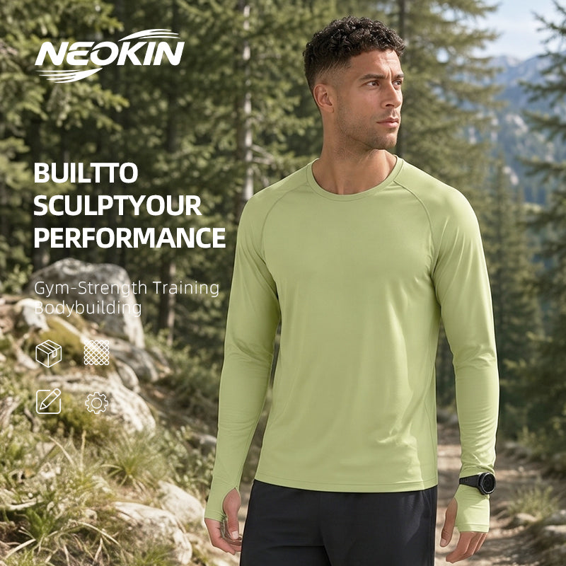 NEOKIN Men's Moisture Wicking Long Sleeve Training Shirt | 135G Performance Top