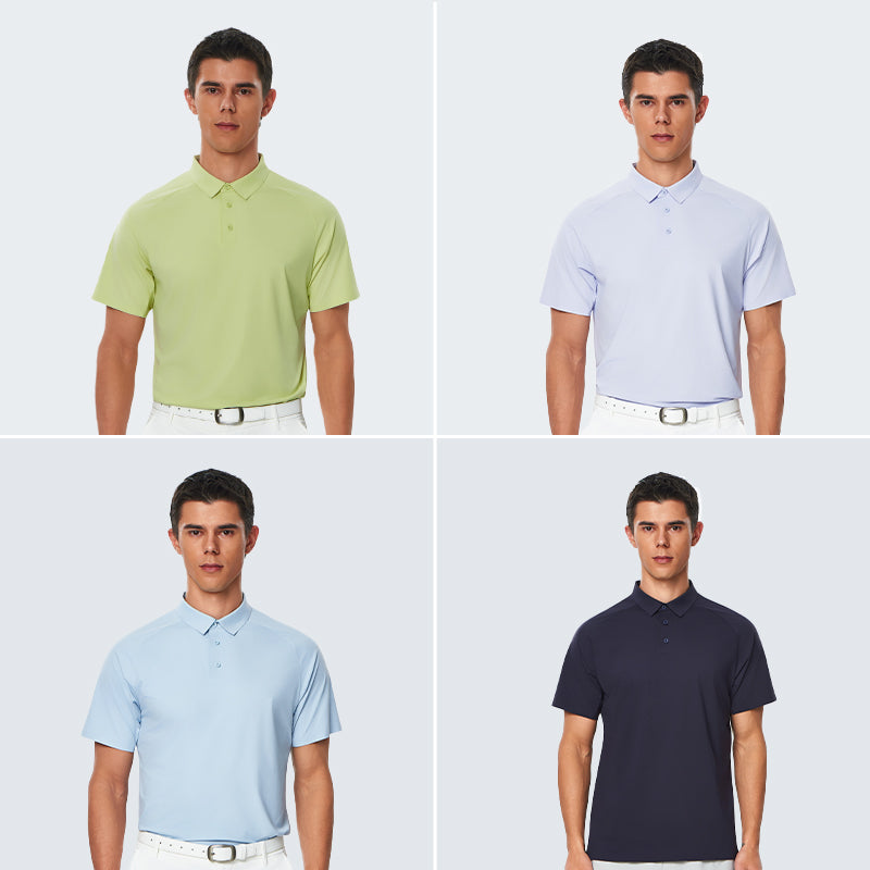Neokin Seamless Silk Like Cool Spandex Nylon Polo T-shirt Performance Tshirts Work Wear Short Sleeve