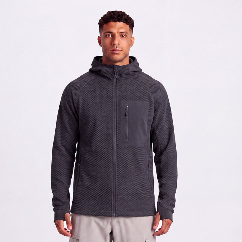 NEOKIN Custom Men's Full Zip Fleece Jacket Manufacturer | Warm Hooded Sports Jacket