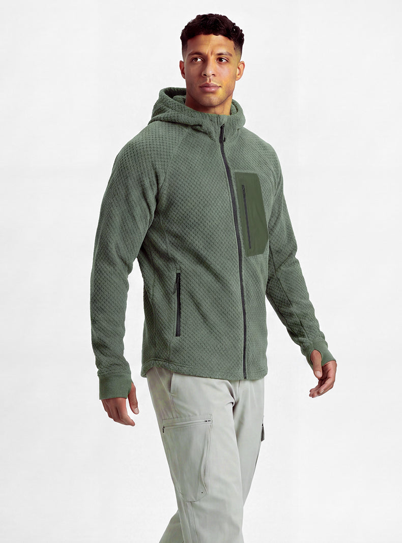 NEOKIN Custom Men's Full Zip Fleece Jacket Manufacturer | Warm Hooded Sports Jacket