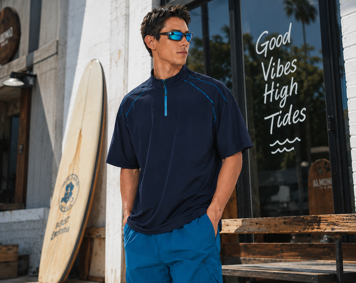 NEOKIN Men’s Cooling Stretch Quarter-Zip T-Shirt