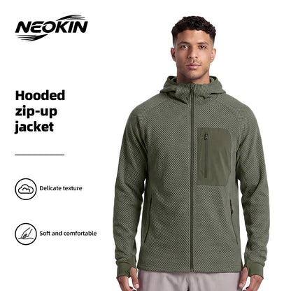 NEOKIN Men's Full Zip Fleece Jacket Manufacturer | 280G Warm Hooded Sports Jacket