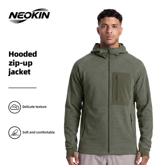 NEOKIN Men's Full Zip Fleece Jacket Manufacturer | 280G Warm Hooded Sports Jacket