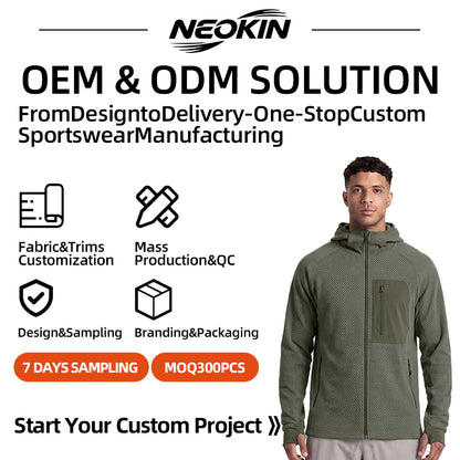 NEOKIN Men's Full Zip Fleece Jacket Manufacturer | 280G Warm Hooded Sports Jacket